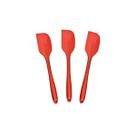Kit 3 Espátulas de Silicone Curva 21cm Vermelha Reforçada -