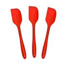 Kit 3 Espátulas de Silicone Curva 28cm Vermelha Reforçada -