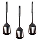Kit 3 Espatulas Fritura Chapeiro Vazada Prata 33cm Kit 3 Espatulas Fritura Chapeiro Vazada Prata 33cm