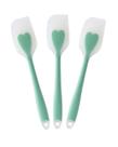 Kit 3 Espátulas Silicone Cozinha Coração 28cm Reforçada