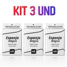 Kit 3 Esponjas Mágicas Limpeza Pesada Tira Manchas Paredes Mesa Pia Riscos Bucha Multiuso Limpa