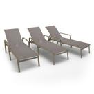 Kit 3 Espreguiçadeiras Riviera Piscina Alumínio Fendi Tela