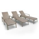 Kit 3 Espreguiçadeiras Riviera Piscina Alumínio Fendi Tela