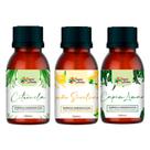 Kit 3 Essencia Hidrossoluvel Tropical P/ Difusor Ultras Aromatizador Capim Citronela Limão Siciliano