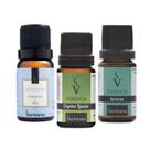 Kit 3 Essências Via Aroma 10ml (Breeze, Capim Limão e Lavanderia)