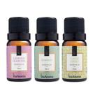 Kit 3 Essências Via Aroma De Aromatizador Aromaterapia 10ml - Lavanda Francesa, Bamboo e Capim Limão