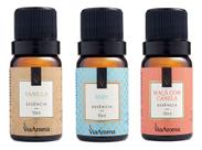 Kit 3 Essências Via Aroma De Aromatizador Aromaterapia 10ml Maçã Baby Vanilla Kit 3 Essências Via Aroma De Aromatizador Aromaterapia 10ml Maçã Baby Vanilla
