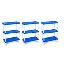 Kit 3 Estante Plástica Azul Com 3 Prateleiras Agraplast