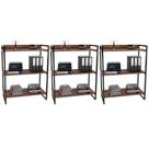 Kit 3 Estantes Com 3 Prateleiras Escritório 14x80 Cm Nogal
