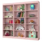 Kit 3 Estantes Livreiro Office Multiuso 12 Prateleiras Rose J&A