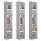 Kit 3 Estantes Livreiro Organizador Multiuso Janaína 5 Nichos Branco - Desk Design