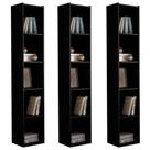 Kit 3 Estantes Livreiro Organizador Multiuso Janaína 5 Nichos Preto - Desk Design
