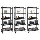 Kit 3 Estantes Livreiro Prisma Estilo Industrial 80cm 5 Prateleiras Preto Onix - Mpozenato Kit 3 Estantes Livreiro Prisma Estilo Industrial 80cm 5 Prateleiras Preto Onix - Mpozenato