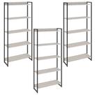 Kit 3 Estantes Multiuso Escritório Industrial 5 Prateleiras Areta 186x80cm C01 Snow - Lyam Decor