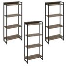 Kit 3 Estantes Multiuso Industrial 4 Prateleiras Areta 145x60cm C01 Carvalho Dark - Lyam Decor