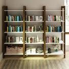 Kit 3 Estantes para Livros 15 Prateleiras Biblioteca Az Premium Espresso Móveis Branco/Nogal