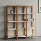 Kit 3 Estantes para Livros 5 Prateleiras 135CMX33CM Office Branco/Freijo/Off White