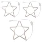 Kit 3 Estrelas Neon Led Branco Frio Enfeite Natal Pendente