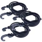 Kit 3 Extensor Corda Elástico 1,5M Gancho Plástico Amarrar Carga Bagageiro Moto Lona Camping