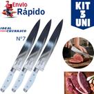 Kit 3 Faca de Corte Para Carne Linha Europa N7 Para Cozinha Carnes Legumes Frutas Para Açougue Açougueiro Restaurante