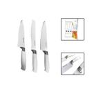 Kit 3 Facas Conjunto Inox Esmaltado Antiderrapante