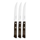 Kit 3 Facas de Churrasco Tramontina Polywood Inox Cabo Castanho