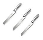 Kit 3 Facas P/ Pão Bolo Inox Fatiar Profissional Serrilhada