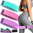 Kit 3 Faixa Elastica Hip Mini Band Treino Exercicio Academia Pilates Yoga Musculação Fortalecimento