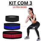 Kit 3 Faixas Elásticas De Exercício Hip Resistance Bands Para Malhar em Casa Ultra Band