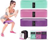 Kit 3 Faixas Elásticas Mini Band Exercício para Academia Ginástica Treino em Casa Fortalecimento Coxas Pernas Nádegas Yoga Musculação Tecido Elástico