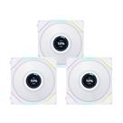 Kit 3 fans 120mm lian li uni fan tl lcd 120, rgb, display lcd, controladora, white - 12tllcd3w white