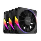 Kit 3 fans 120mm pcyes sangue frio 3 argb black vulcan reverse, black - k3argbsf3rvbr
