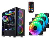 Kit 3 Fans Cooler 3x RGB 120mm Hub Controladora + Controle Remoto Ventoinha Gabinete PC Kit 3 Fans Cooler 3x RGB 120mm Hub Controladora + Controle Remoto Ventoinha Gabinete PC