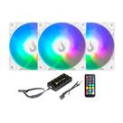 Kit 3 Fans Gamer 120mm ARGB 5V White Rise Mode Z 1650RPM Silencioso