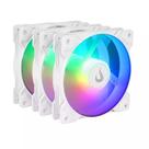 Kit 3 fans gamer rise mode x white argb 5v 120mm - rm-xld-02-argb