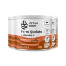 Kit 3 Ferro Quelato + Vitamina C Ocean Drop 60 Cápsulas