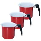 Kit 3 Fervedor Leiteira Caneco Cerâmico Antiaderente 14cm Kit 3 Fervedor Leiteira Caneco Cerâmico Antiaderente 14cm