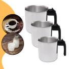 Kit 3 Fervedores Leite Café Caneco Alumínio Polido Fogão Gás Indução Convencional Leiteira Ferve Sem Derramar