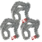 Kit 3 Festões Metalizado Prata Brilhante 5cm x 2 metros - Magizi