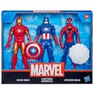 Kit 3 Figuras Marvel Avengers Homem de Ferro, Capitão América, Homem Aranha 15cm Hasbro F1394 Kit 3 Figuras Marvel Avengers Homem de Ferro, Capitão América, Homem Aranha 15cm Hasbro F1394