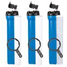 Kit 3 Filtros Completo Carvão Ativado Polipropileno 20 X 2,5 Azul