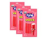 Kit 3 Fini Regaliz Tubes Sabor Morango e Nata 80g
