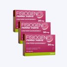 Kit 3 Fisiogen Ferro Forte Suplemento Vitamina C 30 cápsulas