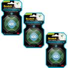 Kit 3 fita dupla face 3m Scotch 12mm x 2 metros transparente casa comercio 400g HB004419873