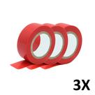 Kit 3 Fita Isolante Colorida Antichama 19mmX10m Vermelha