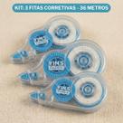 Kit 3 Fitas Corretivas Yins 12m Multiuso Casa Palavras Cruzadas Artesanato -