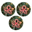 Kit 3 Flor Poinsetia Pick Bico De Papagaio Candy Natal 25Cm