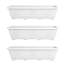 Kit 3 Floreiras Grandes 80cm Jardim Plástico Branca