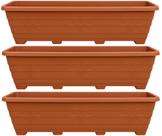 Kit 3 Floreiras Grandes 80cm Jardim Plástico Terracota