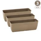 Kit 3 Floreiras Sem Pratos 11,5L Jardineiras Vasos Plásticos Retangulares Diversas Cores